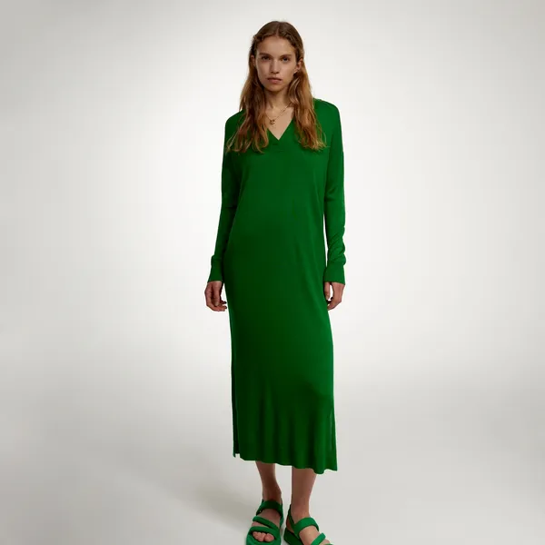 Dzianinowa sukienka - Zielony