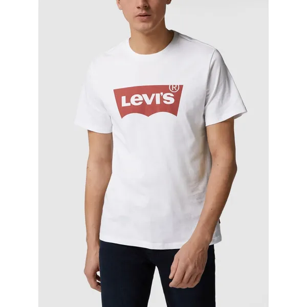 Levi's® T-shirt z bawełny z nadrukiem z logo