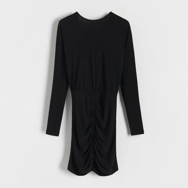 Sukienka mini z drapowaniem - Czarny
