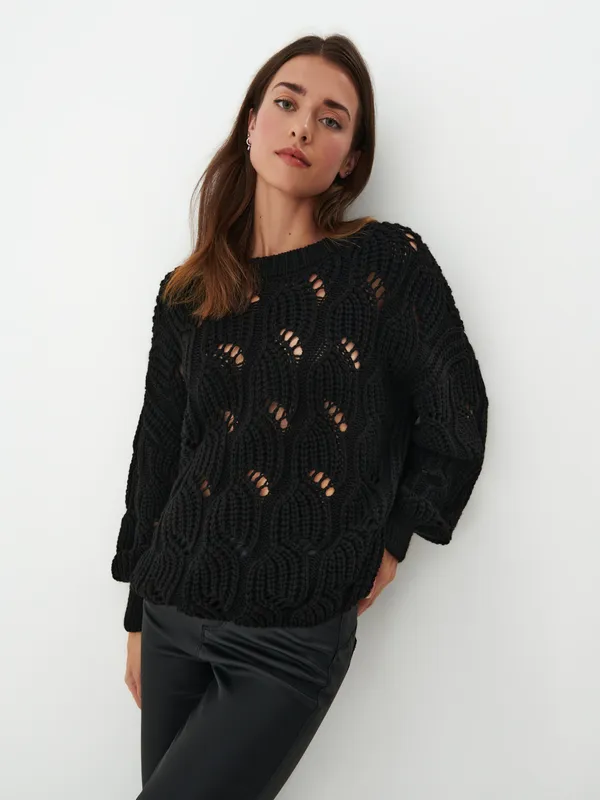 Czarny sweter - Czarny