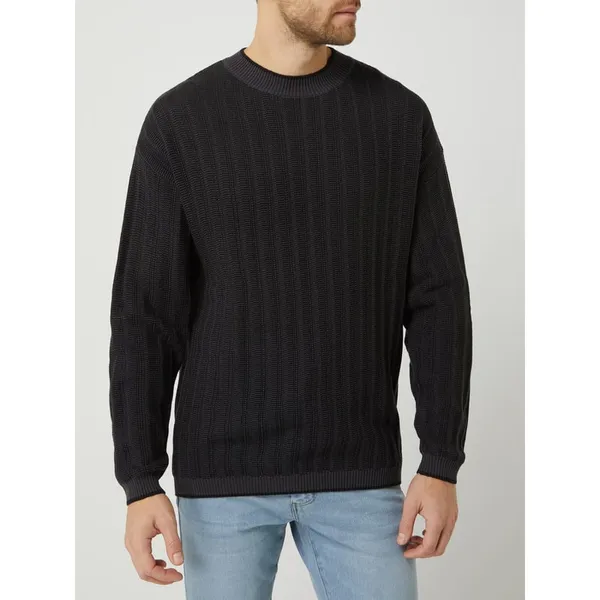 REVIEW Sweter z wykończeniem w kontrastowym kolorze