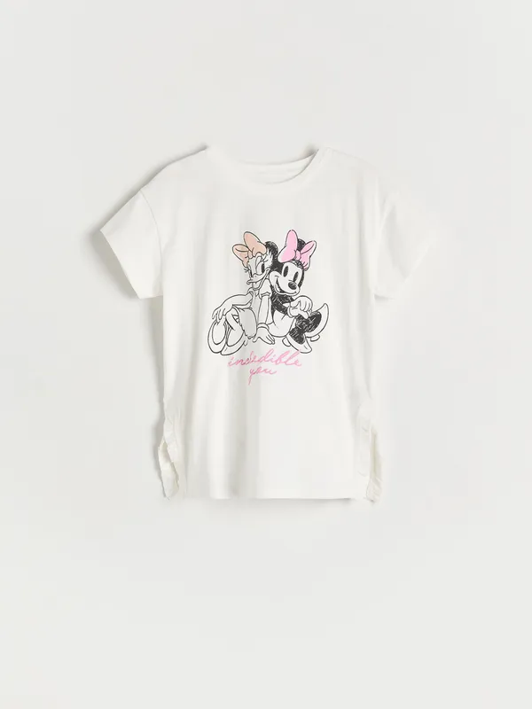 Bawełniany t-shirt Disney - Kremowy