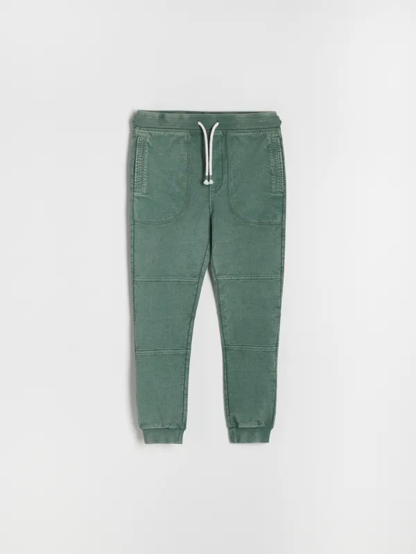 Dresowe spodnie z kieszeniami - Zielony