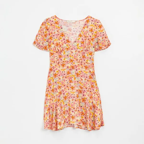 Sukienka mini w kwiaty - Wielobarwny