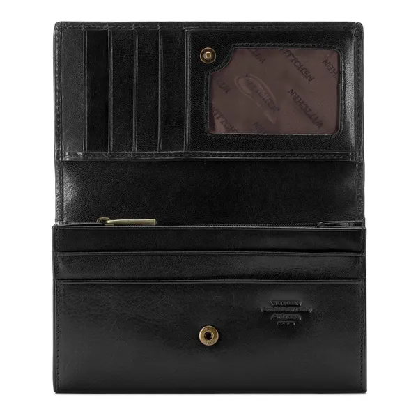 Damski portfel skórzany z kieszonką na zamek