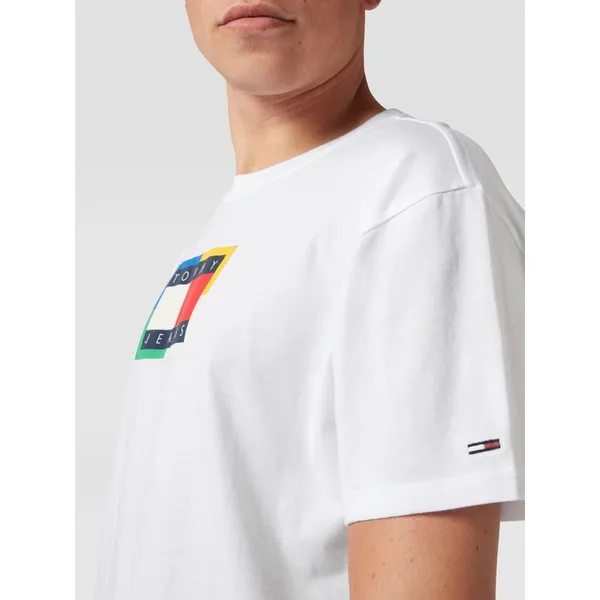 Tommy Jeans T-shirt z czystej bawełny z nadrukiem z logo
