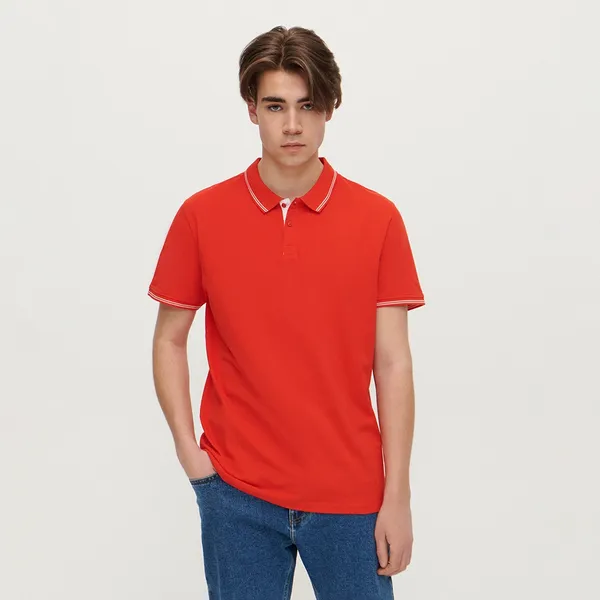 Czerwona koszulka polo Basic - Czerwony