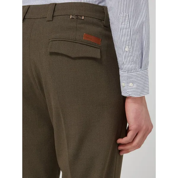 MOS MOSH Spodnie z zakładkami w pasie z dodatkiem streczu model ‘Andrew Julian’