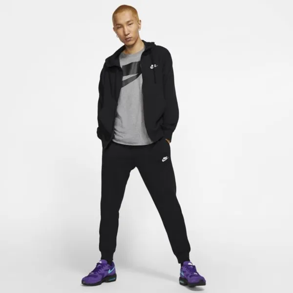 Męska bluza z kapturem i zamkiem na całej długości Nike Sportswear Club - Czerń