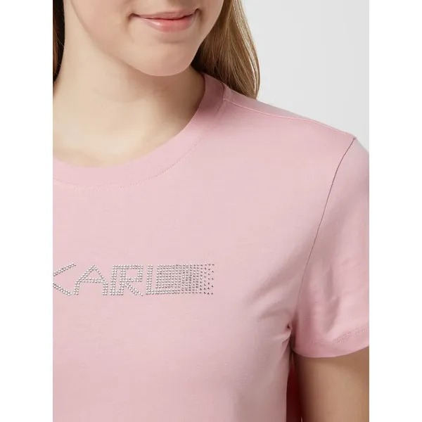 Karl Lagerfeld T-shirt z logo z kamieni stras