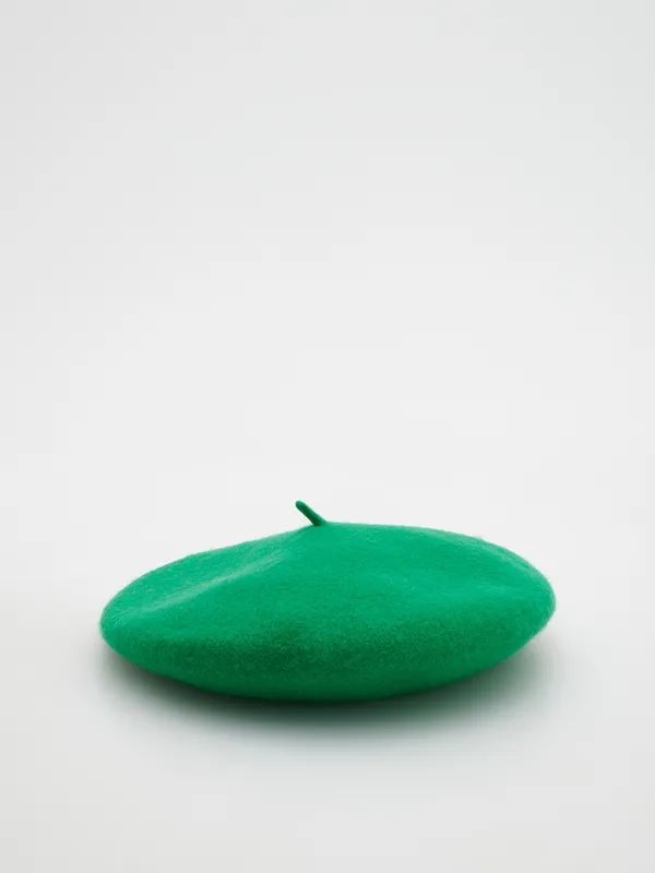 Wełniany beret - Zielony