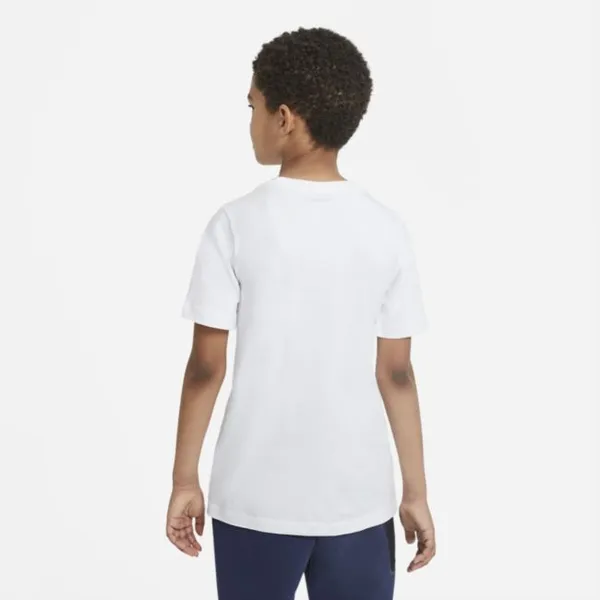 Bawełniany T-shirt dla dużych dzieci Nike Sportswear - Biel