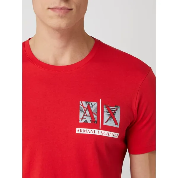 ARMANI EXCHANGE T-shirt z bawełny z nadrukiem z logo