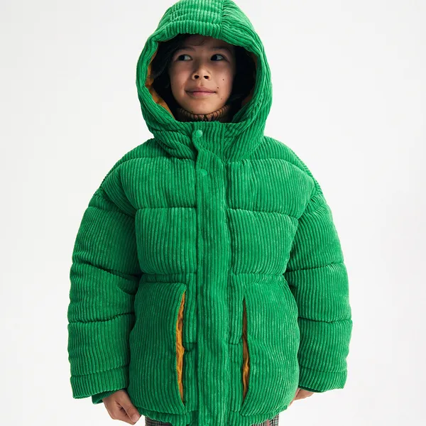 Sztruksowa kurtka z ociepleniem - Zielony