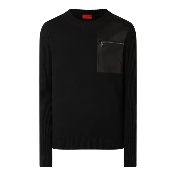 HUGO Sweter z kieszeniami zapinanymi na zamek błyskawiczny model ‘Spatchono’