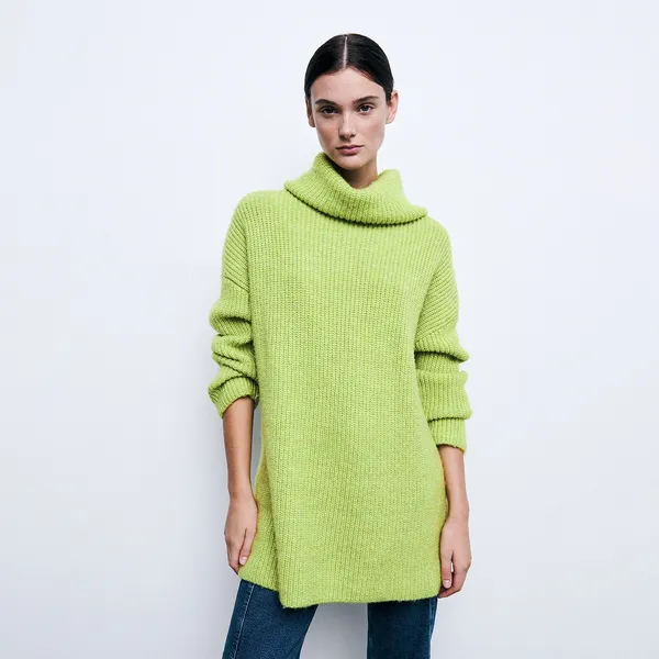 Sweter z wełną - Zielony