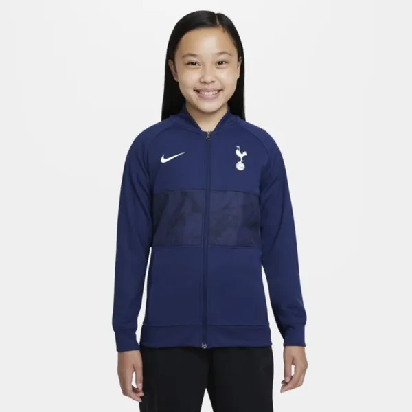 Kurtka piłkarska dla dużych dzieci z zamkiem na całej długości Tottenham Hotspur - Niebieski