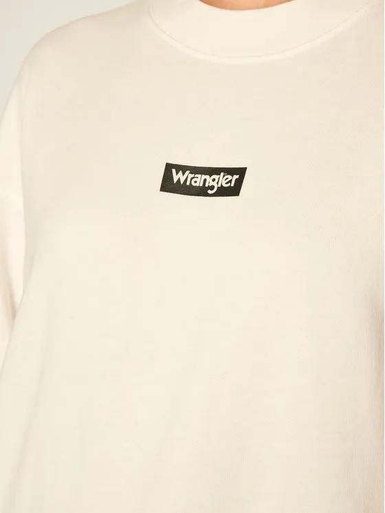 Wrangler Bluza High Rib Boxy Retro W6P3HA737 Biały Loose Fit