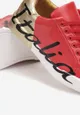 Czerwono-Złote Sneakersy z Ozdobnym Nadrukiem Arenthea