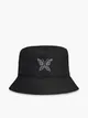 Kapelusz bucket hat z ozdobną aplikacją - Srebrny