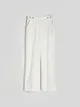Spodnie o prostym kroju, wykonane z tkaniny z dodatkiem wiskozy. - biały