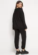 Czarny Komplet Dresowy 2-częściowy z Bluzą i Spodniami Notora