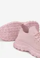 Różowe Sneakersy na Grubej Podeszwie z Elastyczną Cholewką Taartha