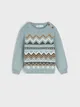 Wygodny sweter wykonany z miękkiej, bawełnianej dzianiny. - niebieski