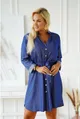 Sukienka szmizjerka z wiązaniem w pasie w kolorze niebieskiego jeansu - Tieri