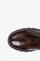 Brązowe botki na platformie damskie z gumkami po bokach wzór wężowy casu er22wx4-br