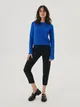 Sweter z ozdobnym splotem - Niebieski