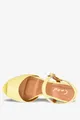 żółte sandały na koturnie polska skóra casu 2253-118