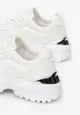 Białe Sneakersy Ozdobione Metaliczną Wstawką na Grubej Podeszwie Ashtonia