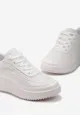 Białe Sneakersy na Platformie Ozdobione Nitami i Patchworkowymi Wstawkami Jeneria