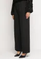 Czarne Eleganckie Spodnie z Szerokimi Nogawkami Kahinuni
