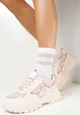 Różowe Sneakersy z Dekoracyjną Sznurówką Wokół Cholewki Nebissa