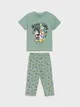 Wygodna, bawełniana piżama z nadrukiem Myszki Miki i przyjaciół. - zielony