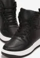 Czarne Sneakersy Sznurowane za Kostkę z Perforacją Filomena