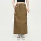 Bawełniana spódnica maxi z kieszeniami cargo khaki - Khaki