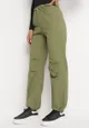 Zielone Szerokie Spodnie ze Stoperami Dalfo