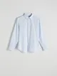 Koszula o dopasowanym kroju, wykonana z bawełnianej tkaniny. - jasnoniebieski