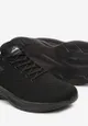 Czarne Sznurowane Buty Sportowe na Płaskiej Podeszwie z Przeszyciami Melskylar