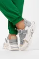 Beżowe sneakersy na platformie damskie buty sportowe sznurowane casu 13-11-21-beg