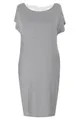 Prosta jasnoszara (melanż) sukienka z kokardą IZABELA