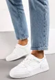 Białe Sneakersy ze Skóry Naturalnej z Metalicznymi Akcentami Hyacinte