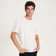 T-shirt regular z domieszką jedwabiu - Biały