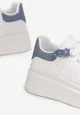Niebieskie Sneakersy na Grubej Podeszwie z Naszywką Chonris