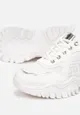 Białe Sneakersy na Grubej Podeszwie z Amortyzującą Wkładką Reagen