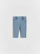 Spodnie typu jegginsy, wykonane z gładkiej dzianiny z bawełną i dodatkiem elastycznych włókien. - niebieski