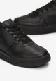 Czarne Buty Sportowe Sznurowane z Perforacją Corise